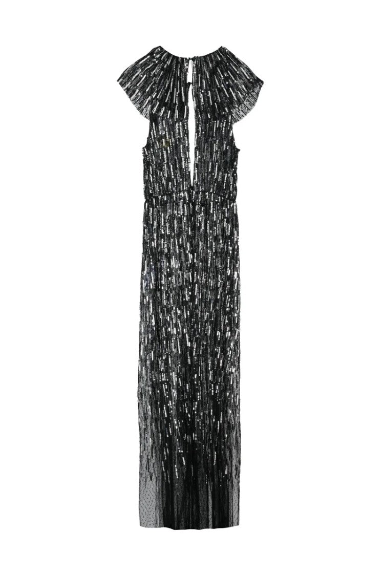 Red Carpet E. Franchi Maxi Dress With All-Over Sequins