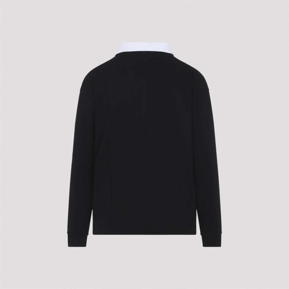 Khaite Silk Long-Sleeved Top With Contrasting Collar And Button Placket