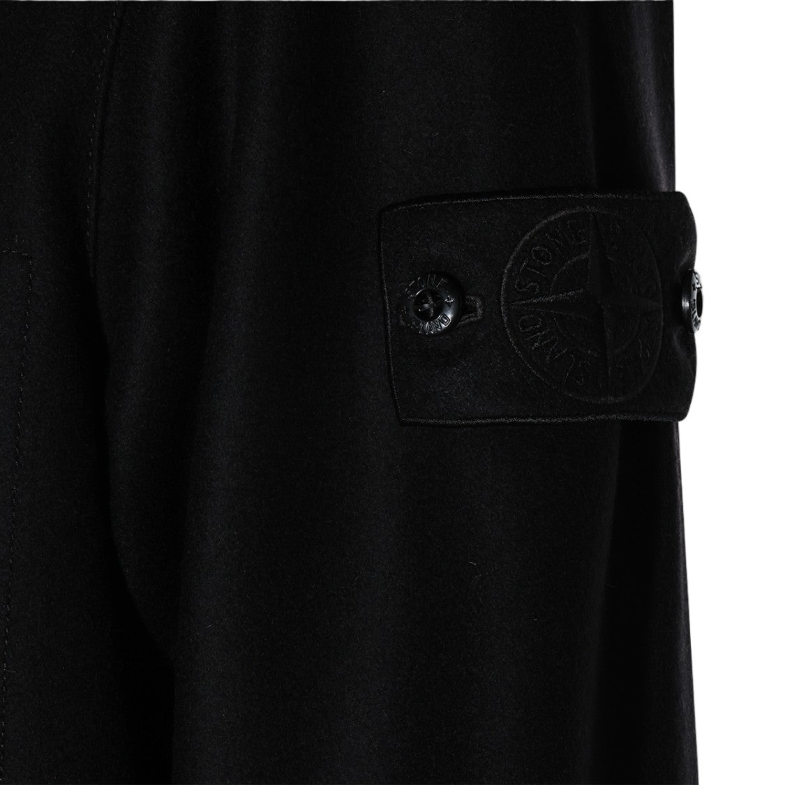 Stone Island Long-Sleeved Black Shirt With Classic Collar And Button-Down Front