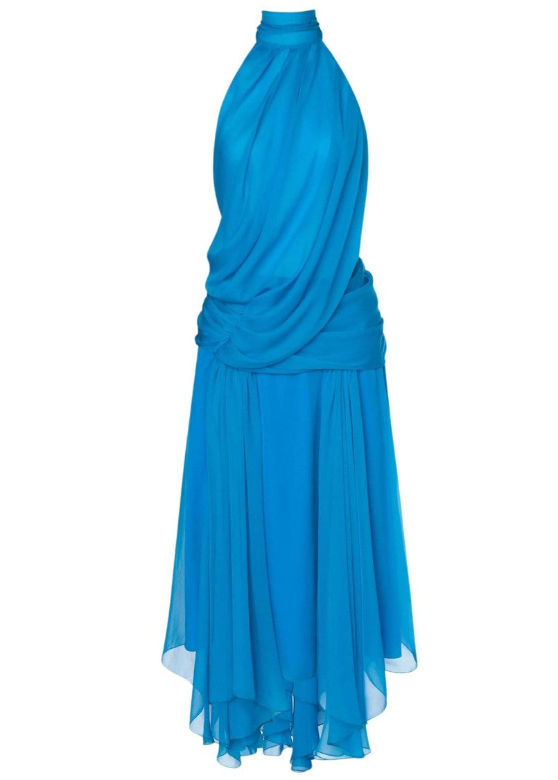 Alberta Ferretti Soft Drapes Blue Dresses
