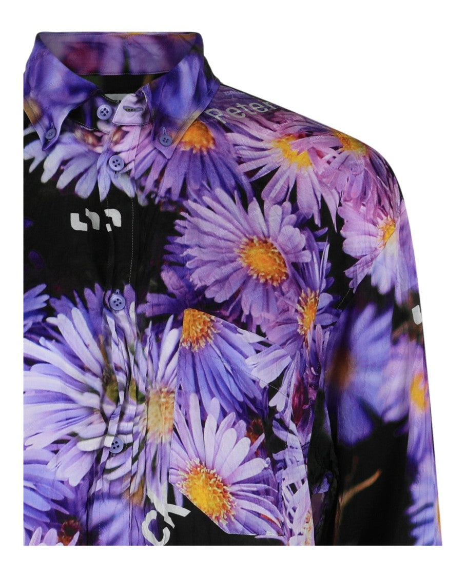 Balenciaga Asters Floral Shutterstock-Printed Shirt