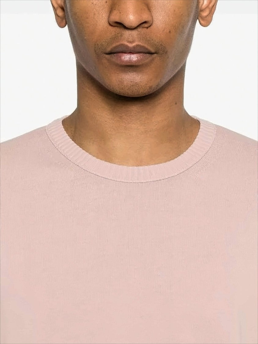 C.P. Company Light Pink Cotton Sweater With Classic Crew Neck