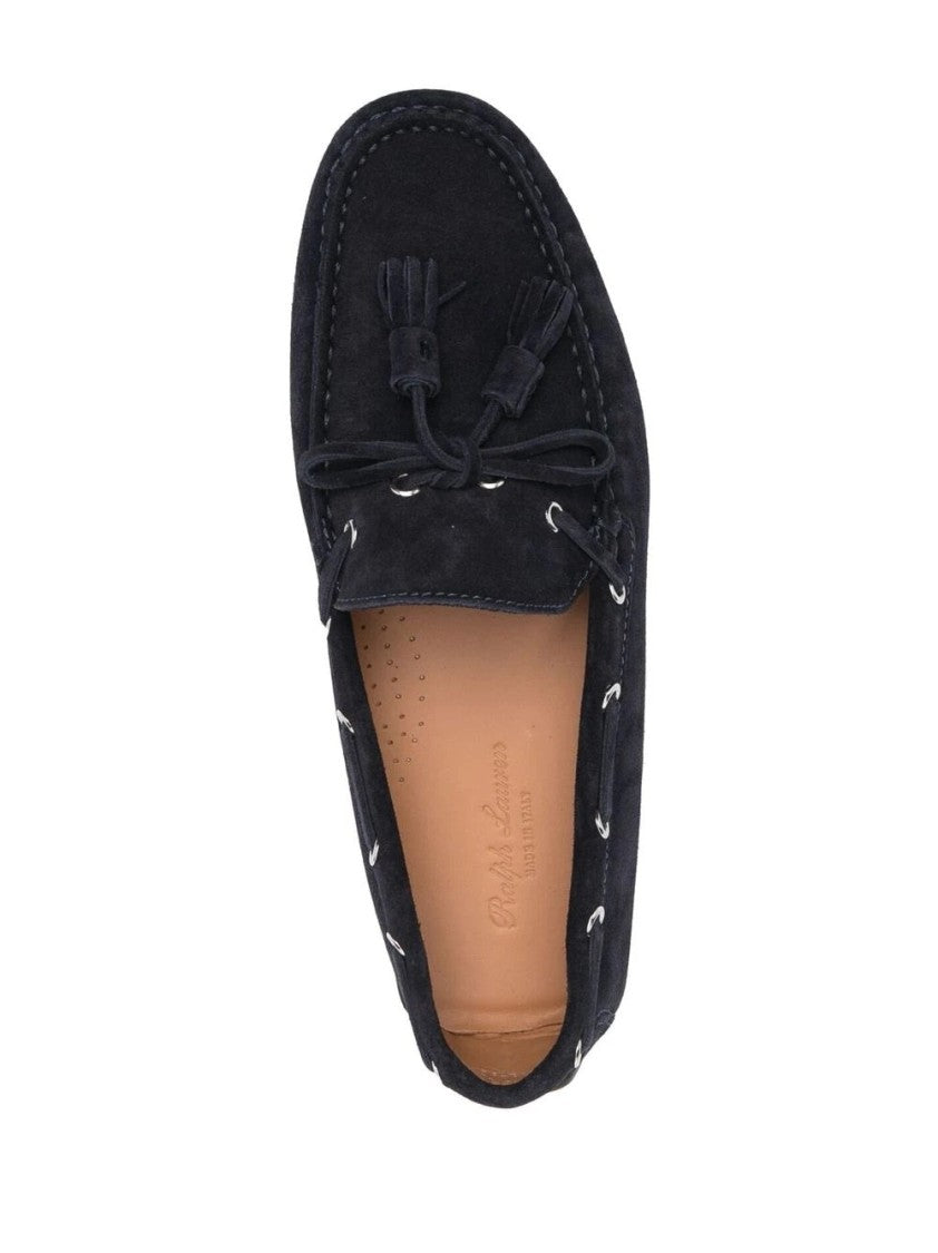 Ralph Lauren X Purple Label Blue Harold Tassl Classic Driver Suede Loafers