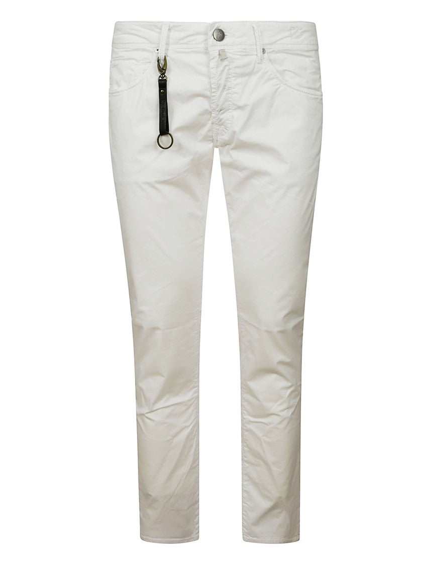 Incotex Refined White Trousers With Practical Pockets
