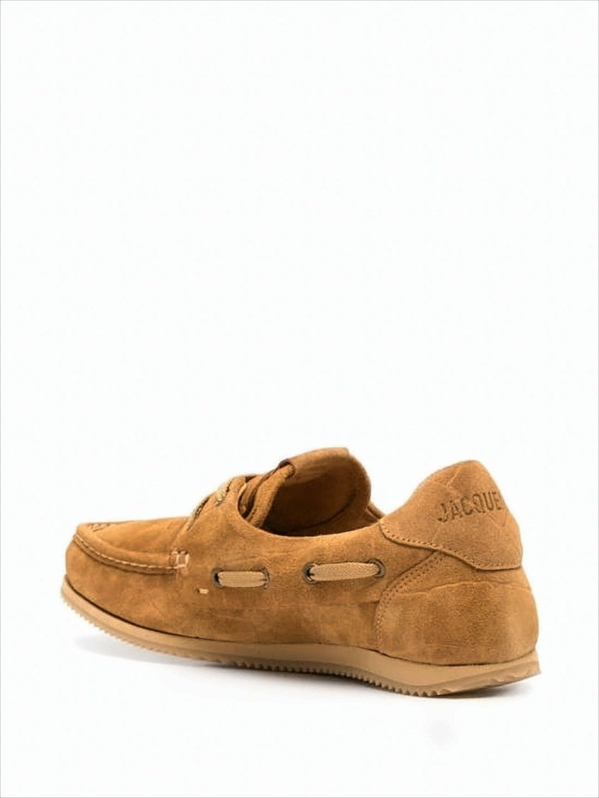Jacquemus Moccasin Stitch Brown Loafers With Low-Profile Rubber Sole