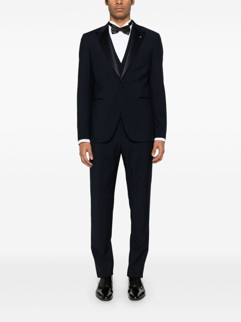 Tagliatore Midnight Blue Tailored Jacket With Concealed Fastenings