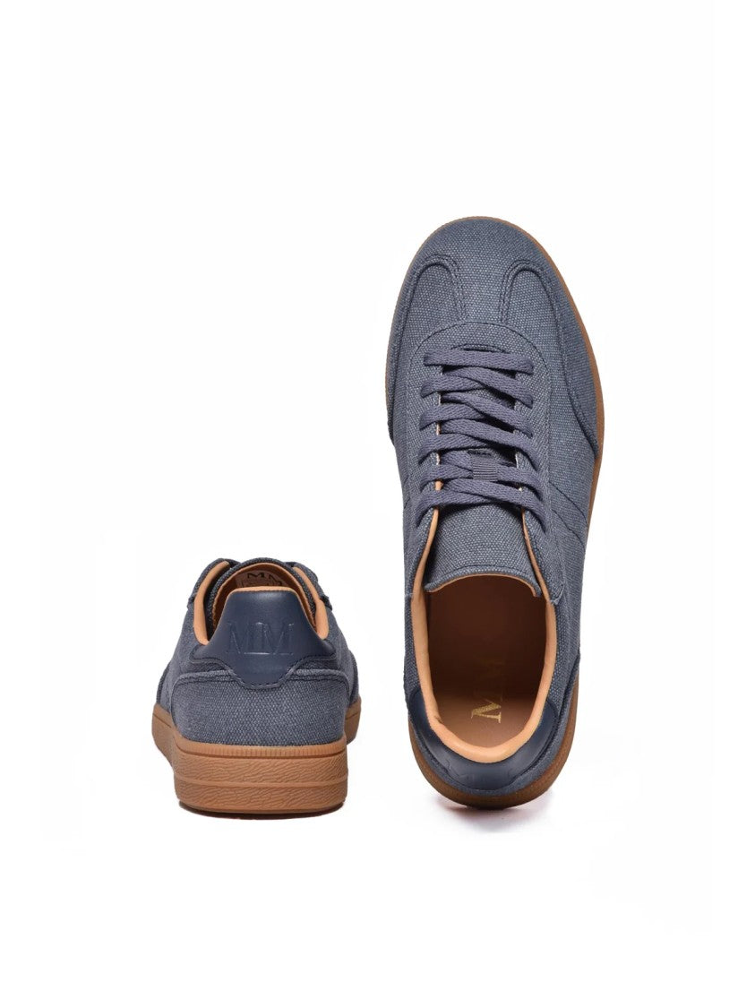 Mm By Max Mara Blue Canvas Rubber Sneakers