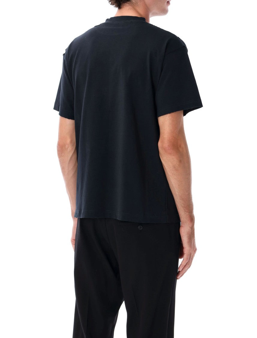 Balenciaga Black Faded Regular Fit Logo T-Shirt