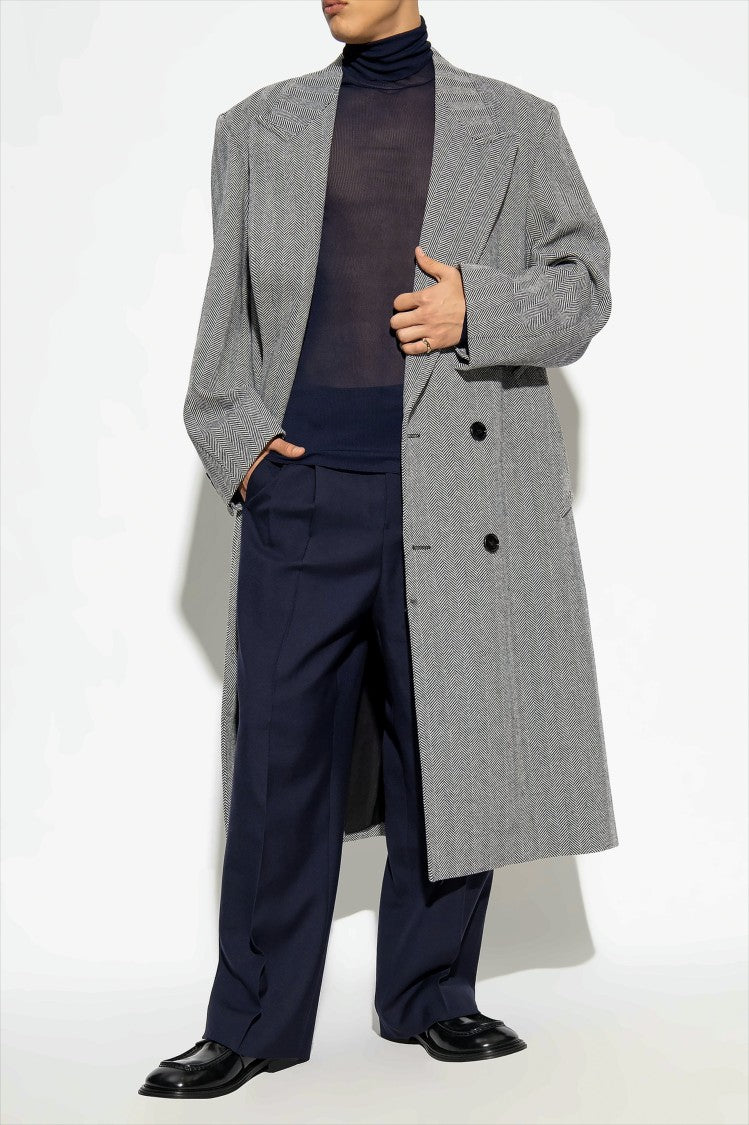 Ami Paris Ribbed Turtleneck Sweater With Slim Fit