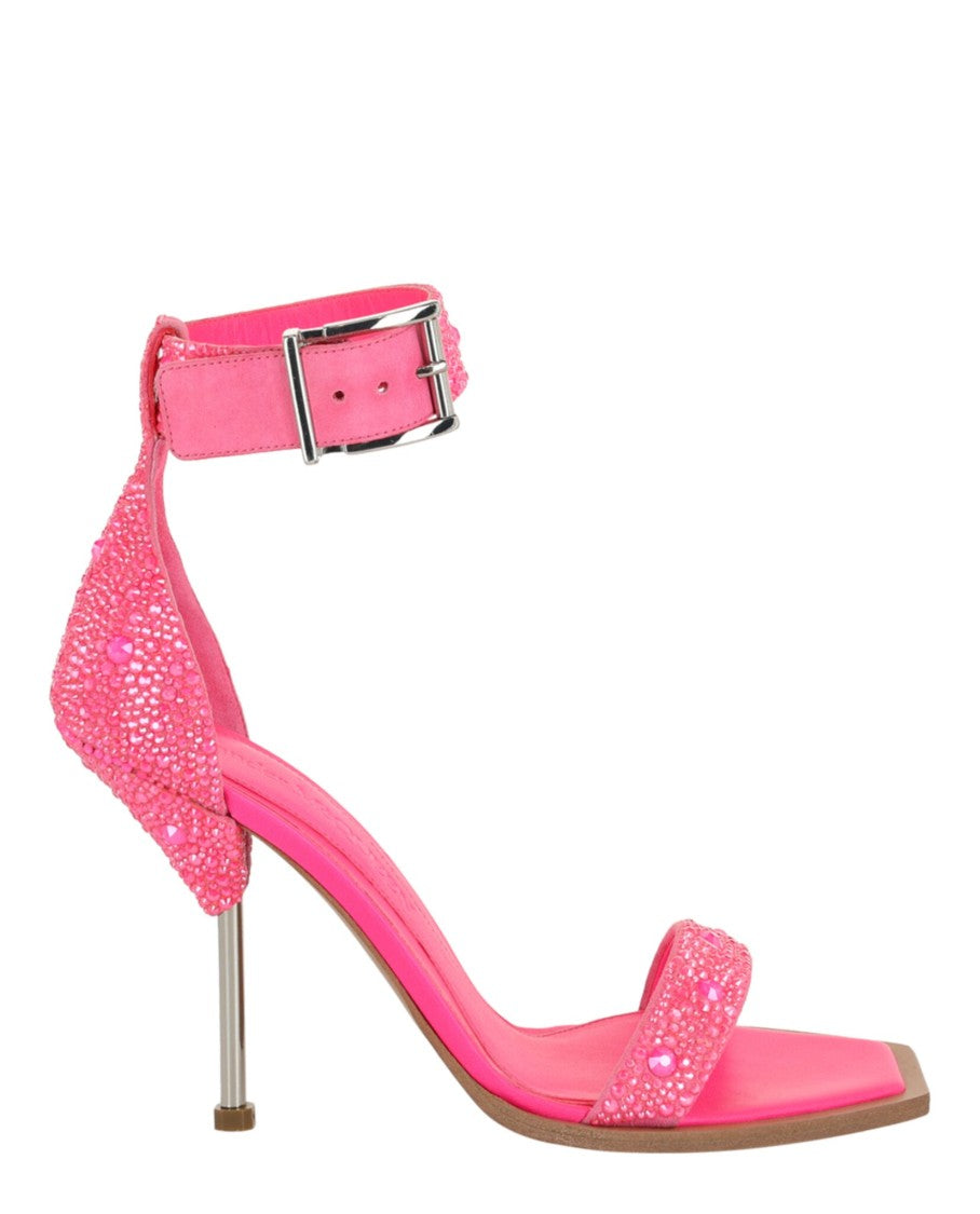 Alexander Mcqueen Crystal Embellished Heel Sandals