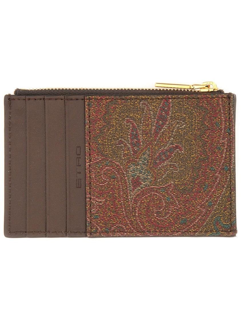 Etro "Arnica" Card Holder With Pegasus