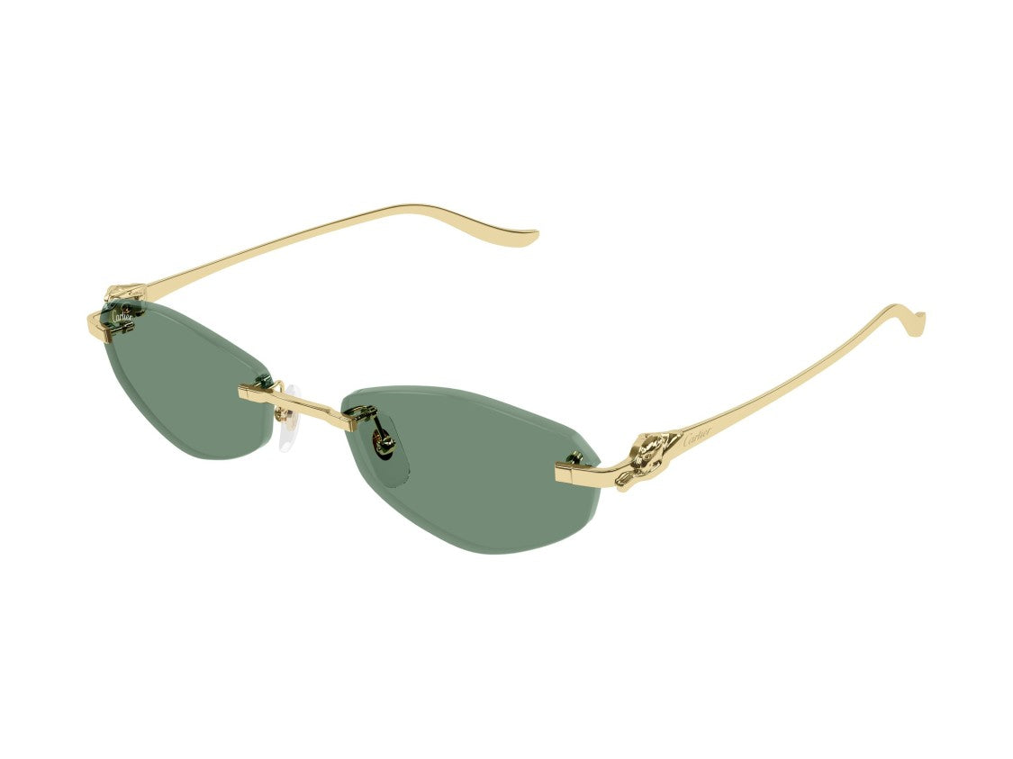 Cartier Green Ct0675s Rimless Panther Sunglasses