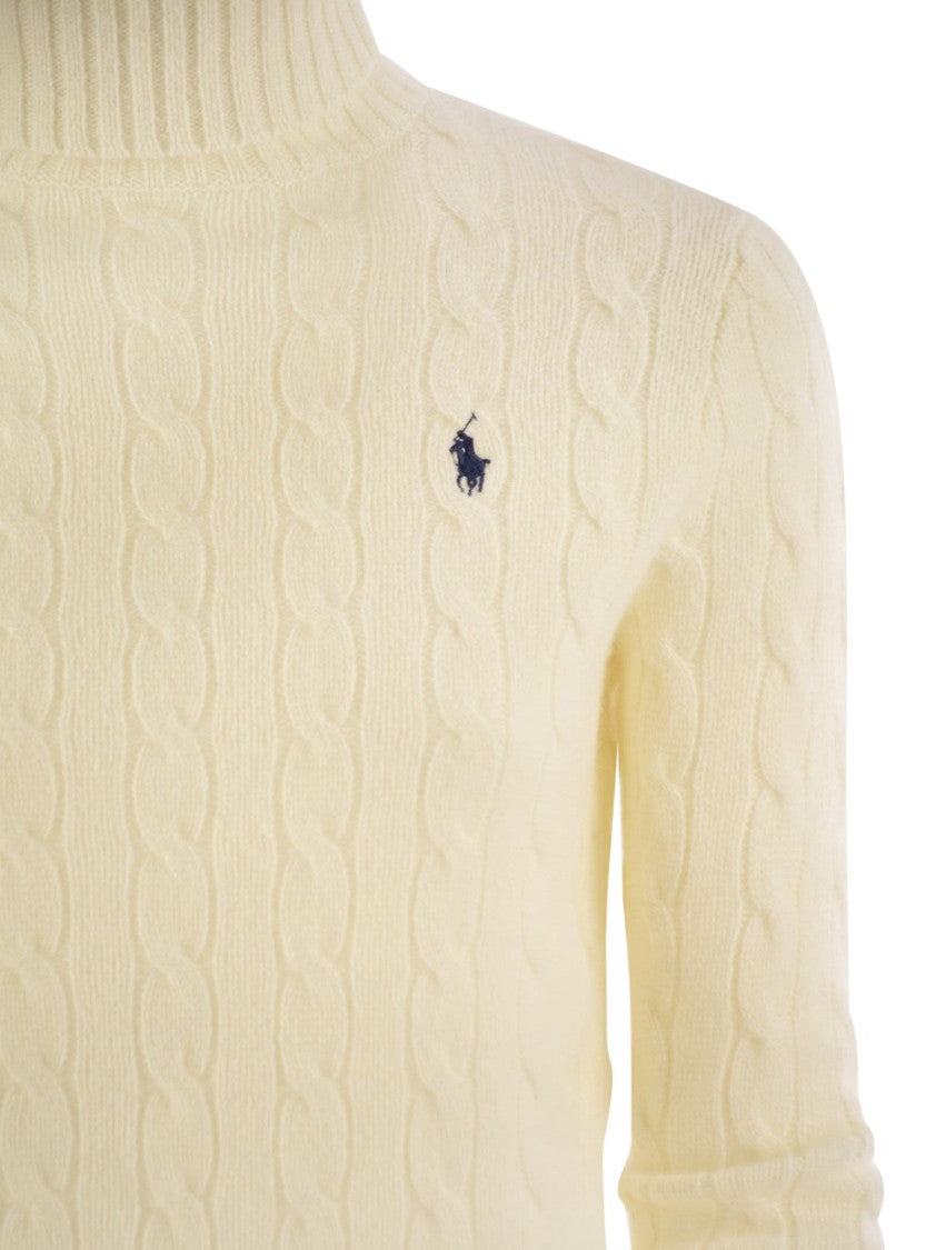 Polo Ralph Lauren Wool And Cashmere Cable-Knit Turtleneck Sweater