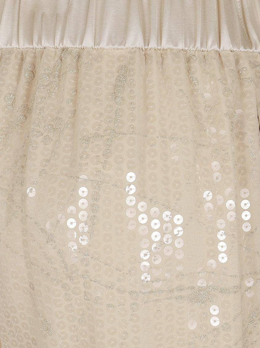 Peserico Wide-Leg Pants With Translucent Sequin Embroidery