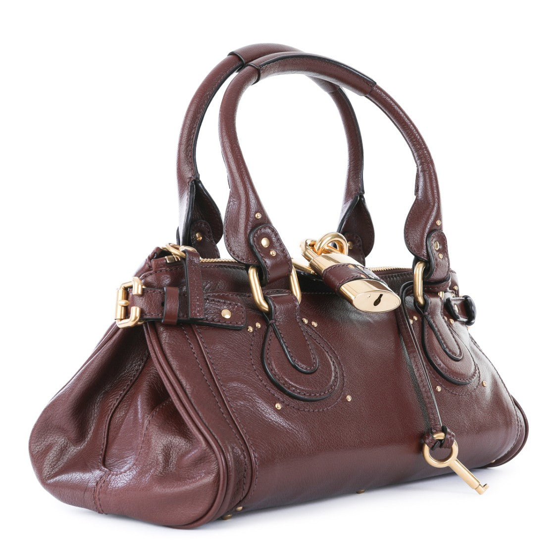 Chloé Structured Brown Leather Paddington Shoulder Bag