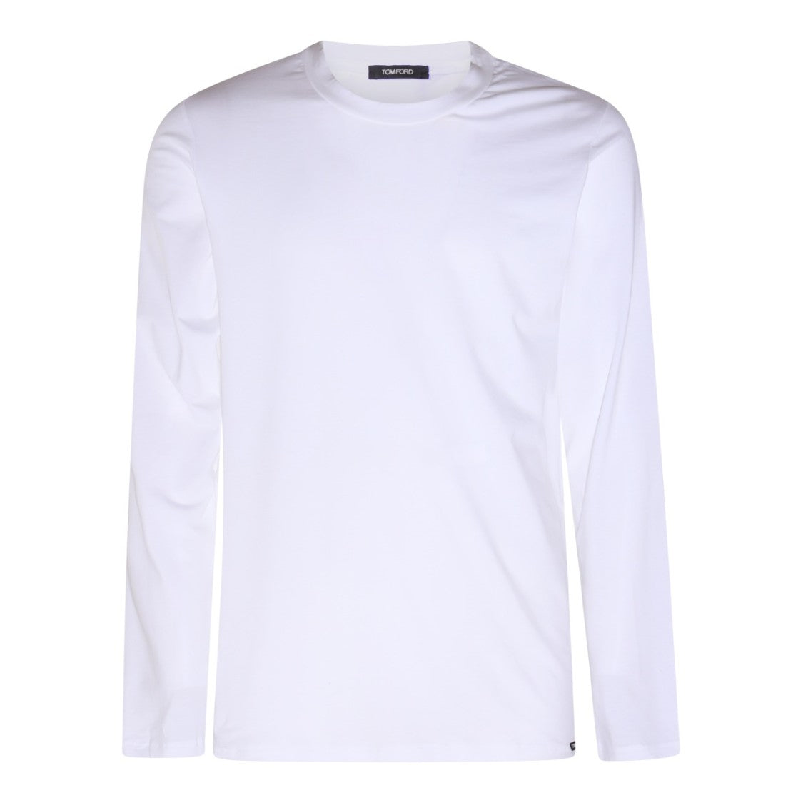 Tom Ford White Cotton Round Collar T-Shirt