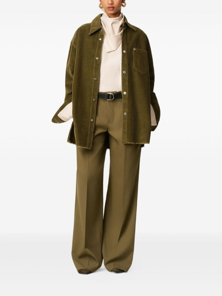 Ami Paris Olive Green Corduroy Shirt Jacket