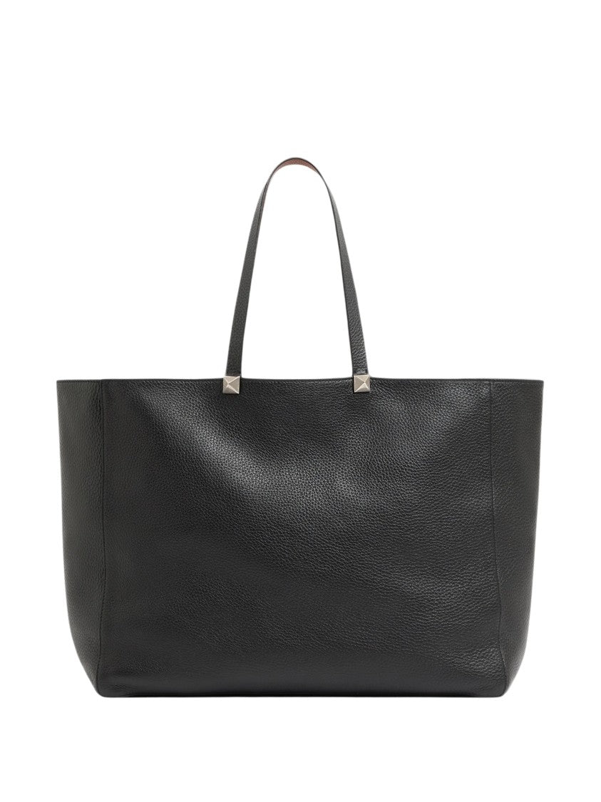 Valentino Reversible Elk Print Calfskin Tote With Maxi Studs