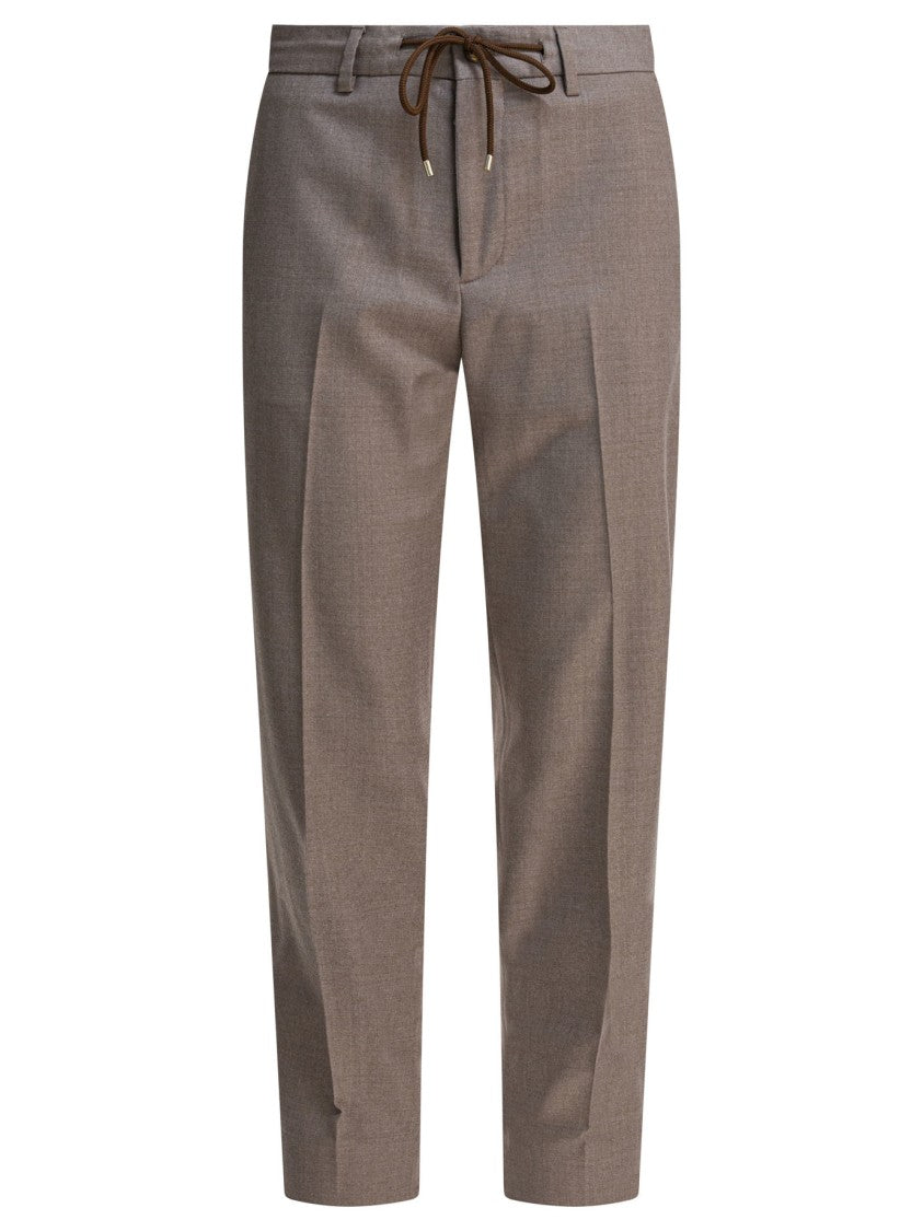 Briglia Tailored Beige Trousers With Mid-Rise Waist