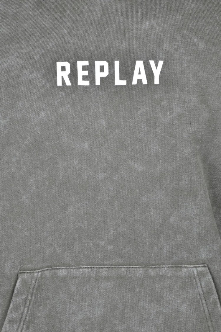 Replay Military Green Men Cotton Hoodie