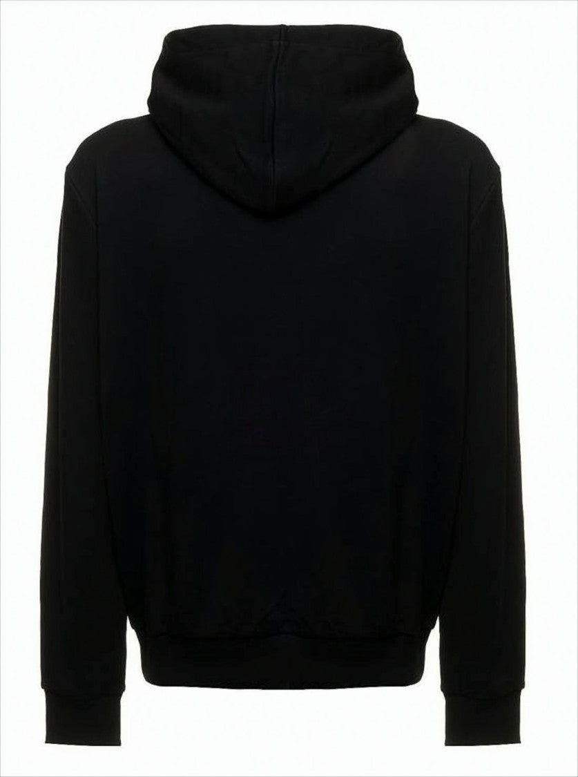 Balmain Contemporary Black Hoodie With Bold Lettering