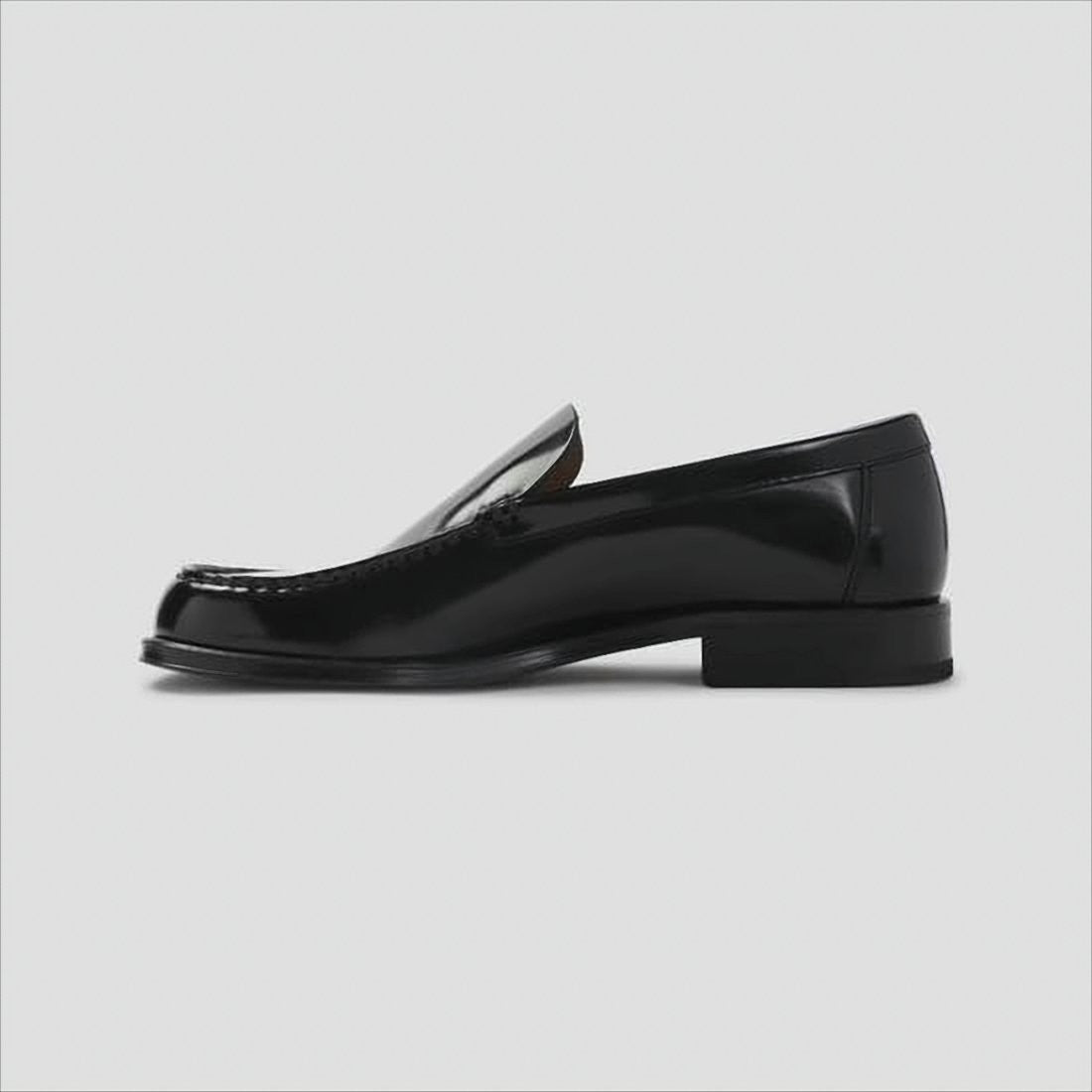 Lemaire Polished Black Leather Loafers