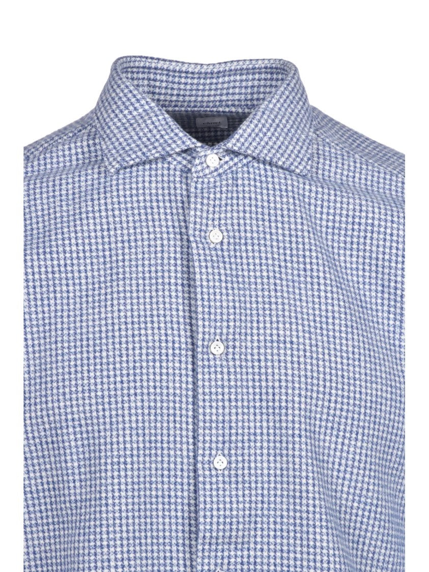 Carrel Sky Blue/White Plaid Cotton Flannel Shirt
