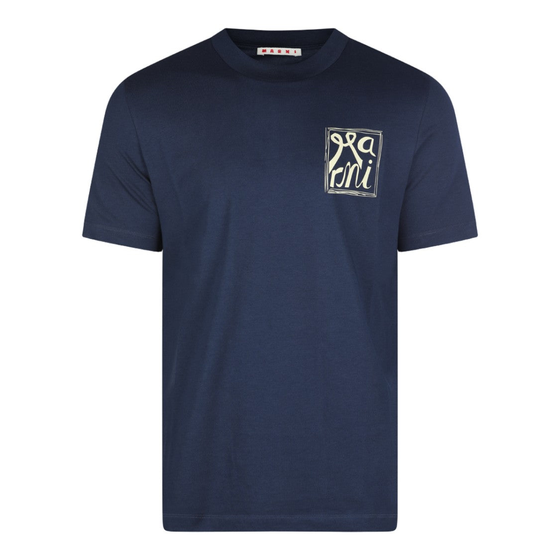 Marni Short-Sleeve Crew Neck T-Shirt In Deep Navy Blue