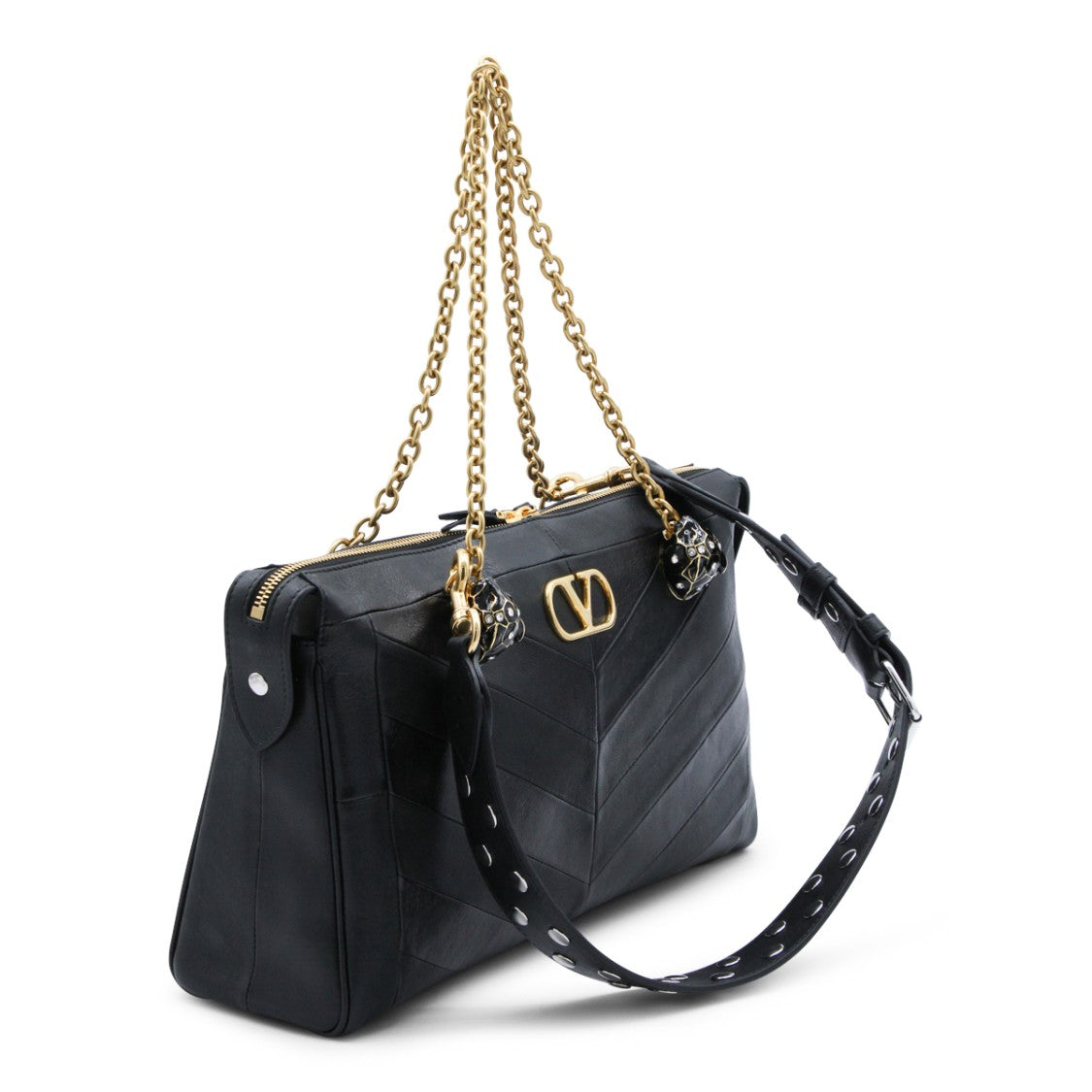 Valentino Garavani Chevron-Pattern Rectangular Handbag