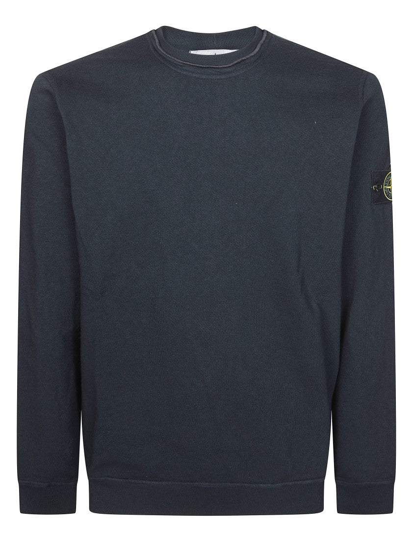 Stone Island Blue Elongated Sleeves Crewneck Sweatshirt