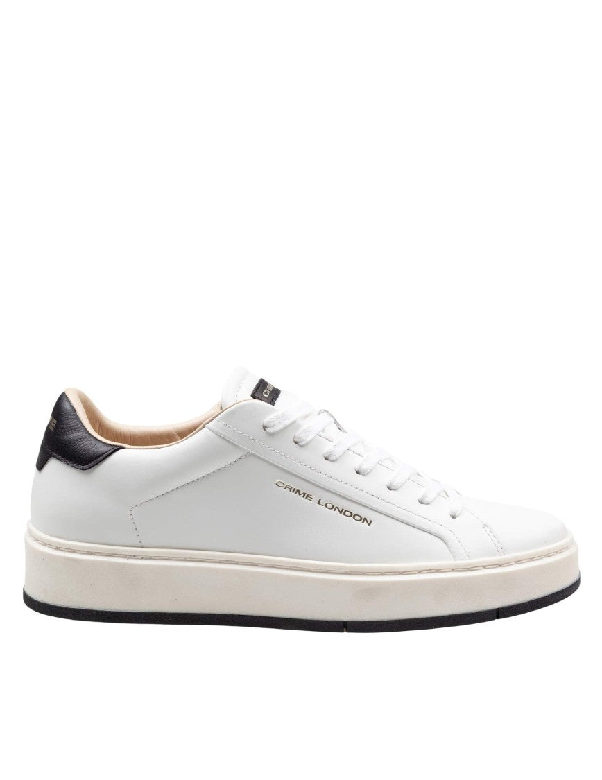 Crime London Crime Destiny Leather Sneakers, Black And White