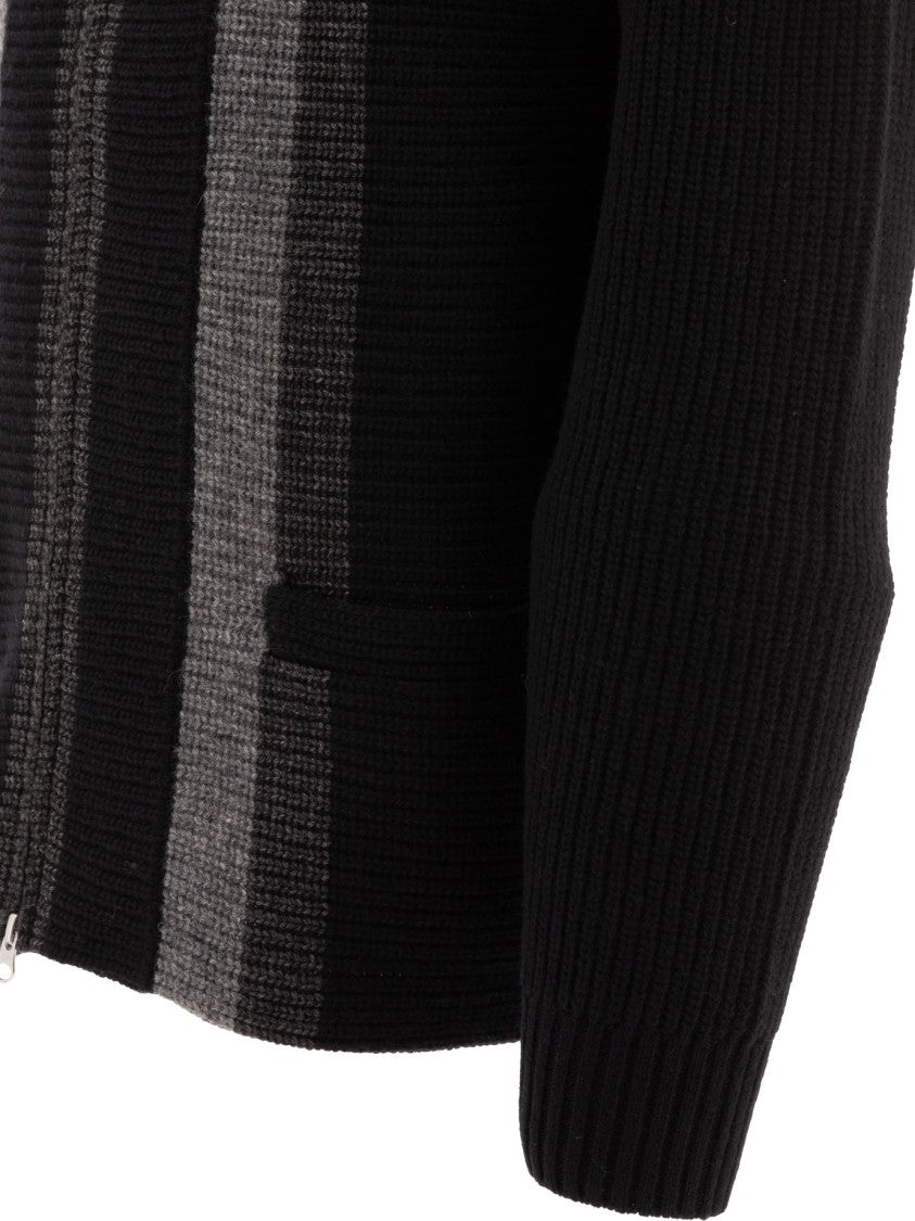 Beams Plus Ribbed Knitwear With Zip-Up Front