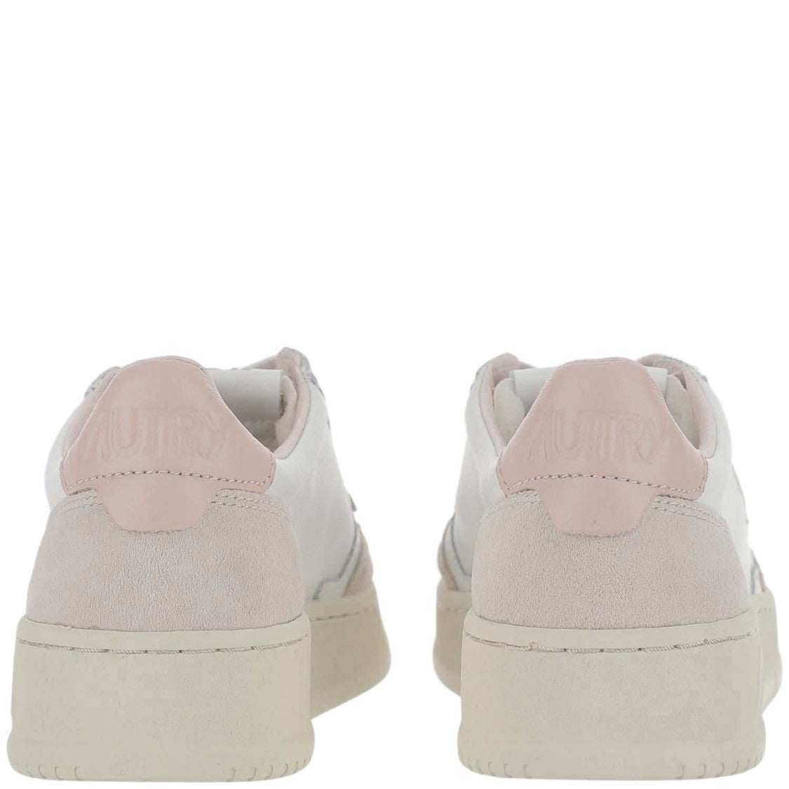 Autry White/Pink Medalist Low Leather Sneakers