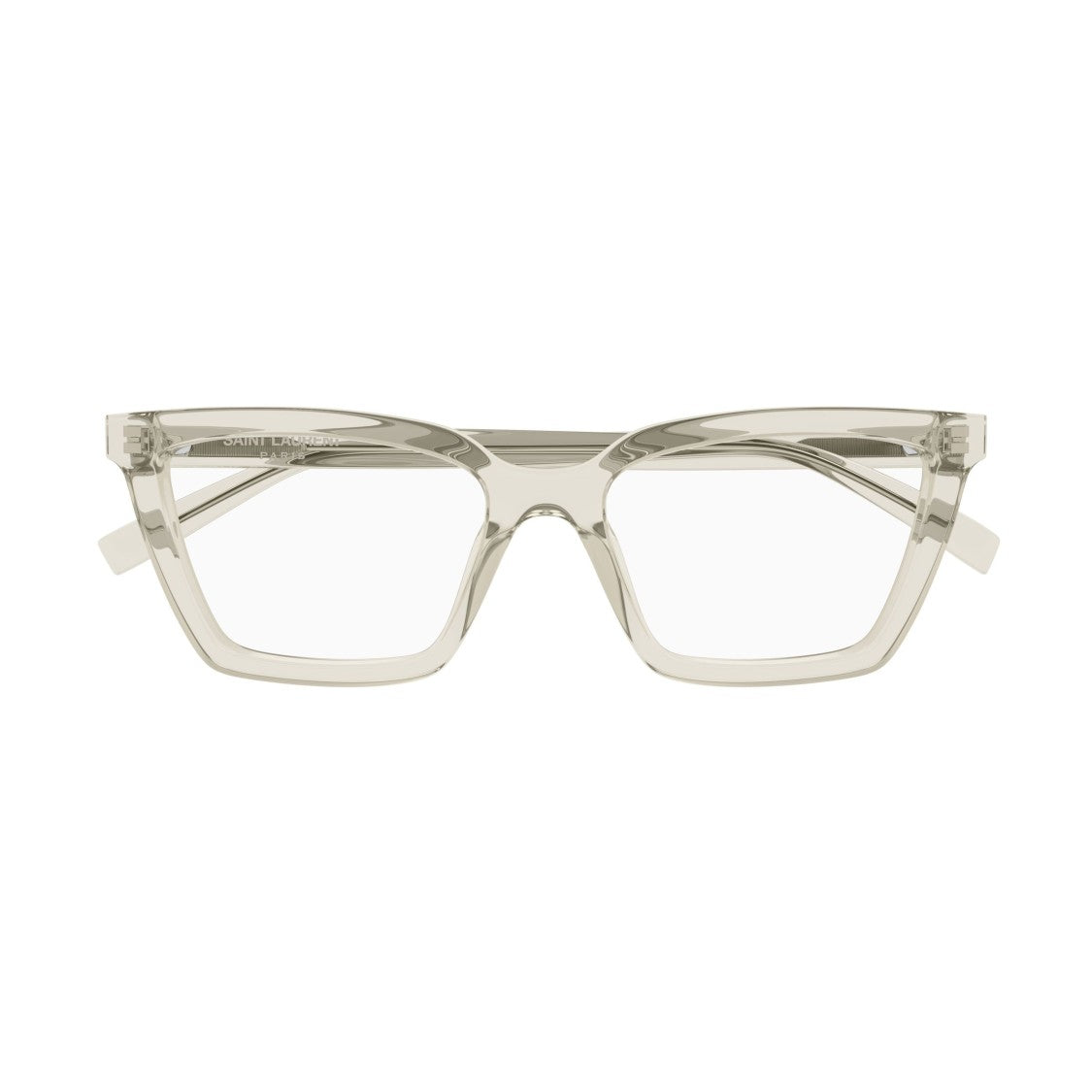 Saint Laurent Oversized Square Frame Eyeglasses In Translucent Recycled Acetate