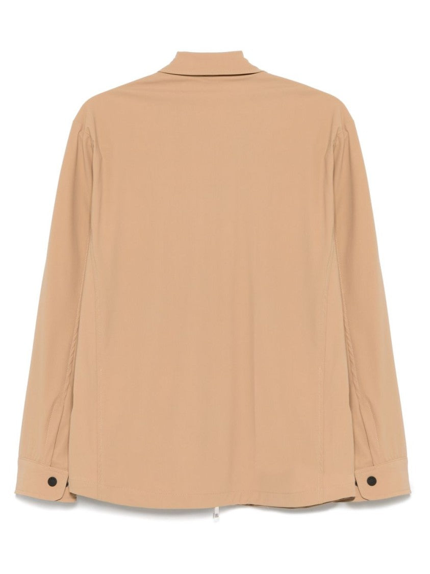 Pmds Sand Beige Shirt With Two-Way Zip And Flap Pockets