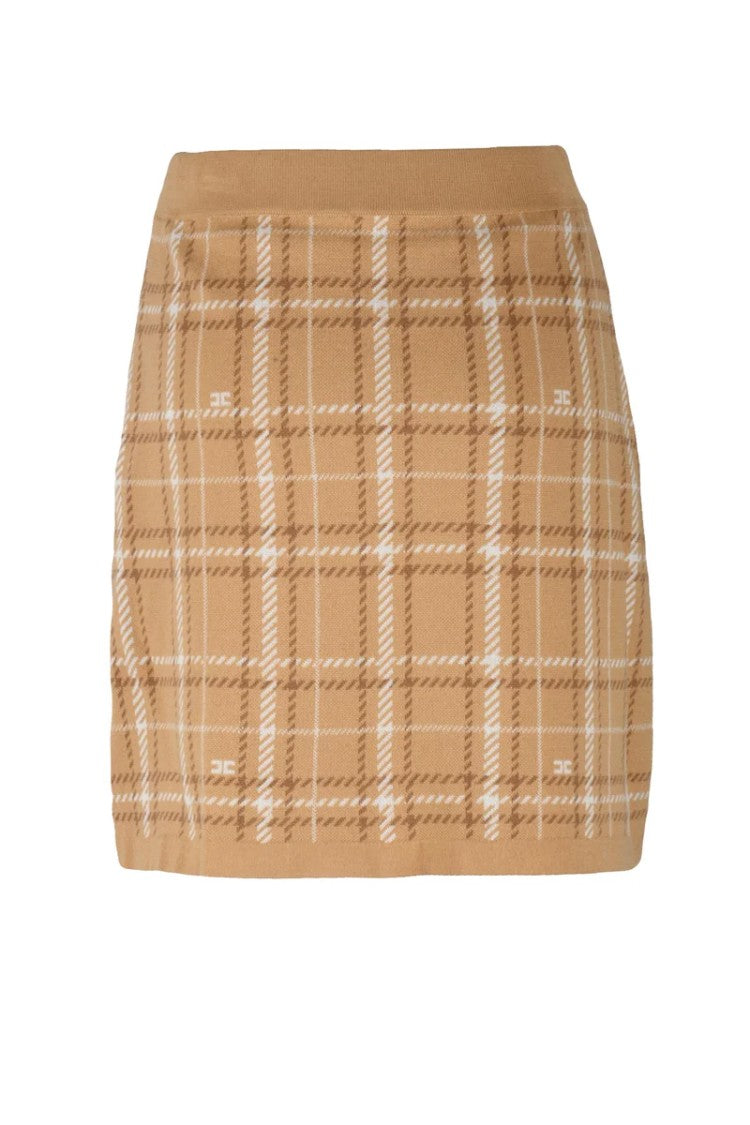 Elisabetta Franchi Knit Mini Skirt - Beige
