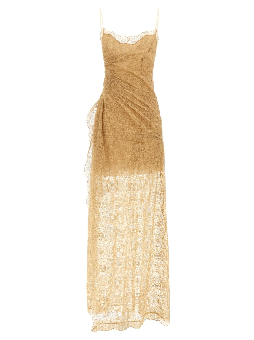 Ermanno Scervino Intricate Majolica Embroidered Sheath Dress With Thin Straps