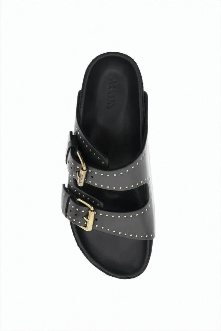 Isabel Marant Black Leather Sandal With Adjustable Straps