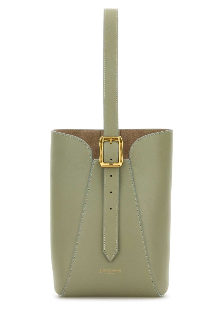 J&M Davidson Sage Green Leather Quiver Nano Bucket Bag