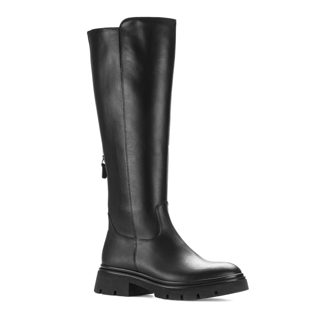 Gabor Black Minimalist Back Zipper Low Leather Boots