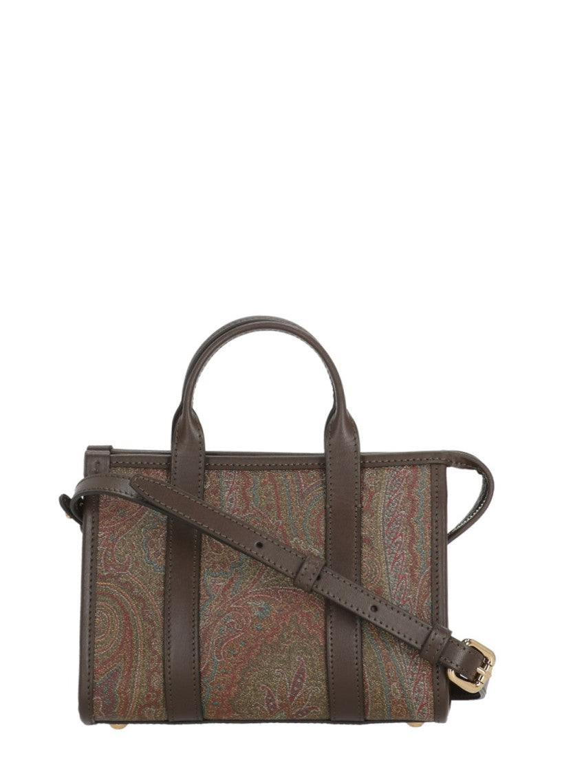 Etro Cotton Shoulder Bag With Contrasting Paisley Design