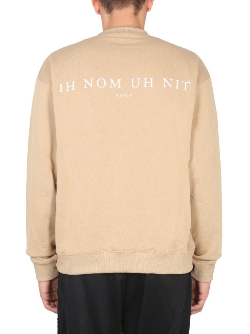 Ih Nom Uh Nit Relaxed Fit Beige Crewneck Sweatshirt