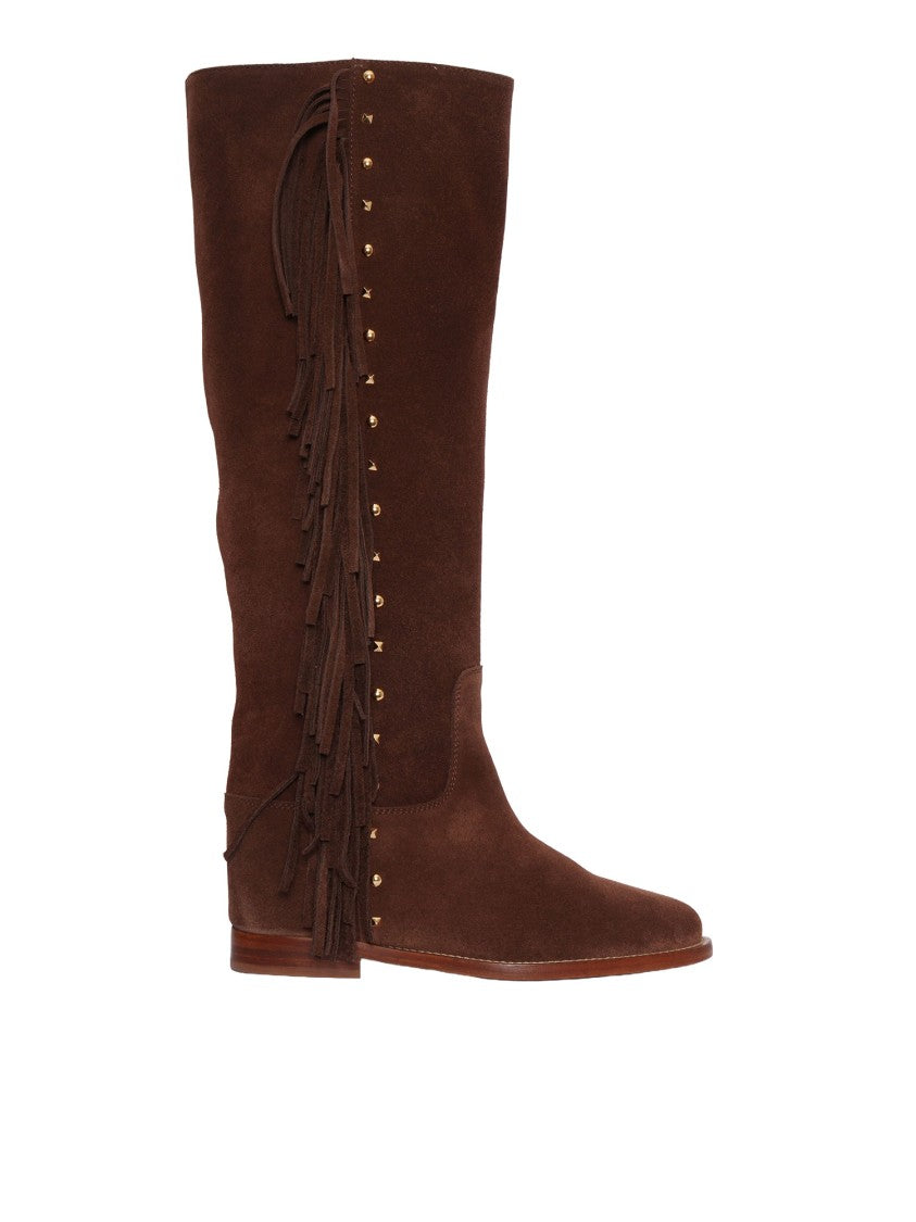 Via Roma 15 Fringe Detail Wedge Boots