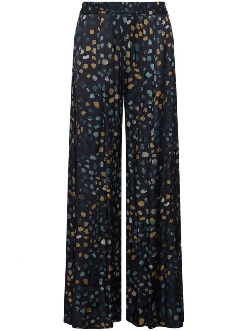 Marella Wide-Leg Pants With Abstract Spotted Pattern