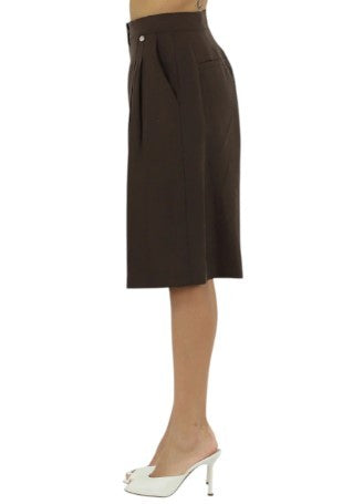 Liu Jo High-Waisted Tailored Bermuda Shorts In Linen Blend