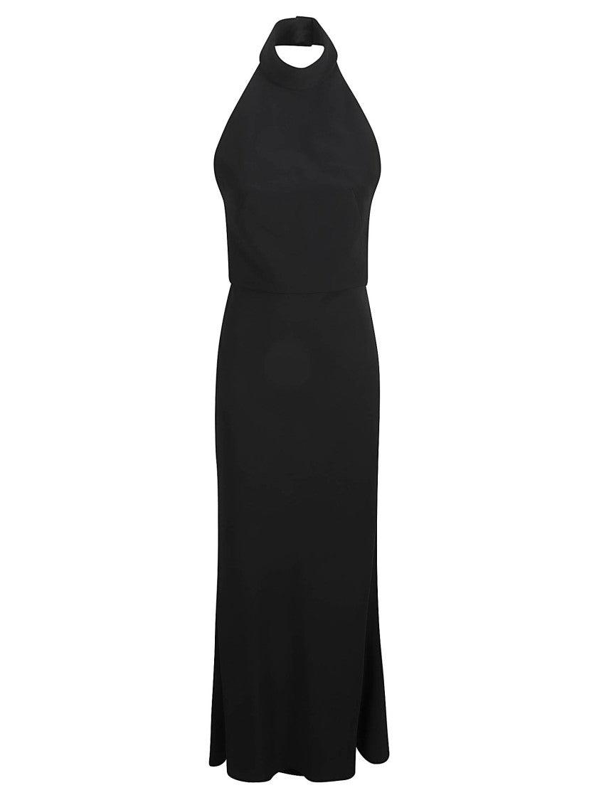 Alexander Mcqueen Halter Neck Black Evening Dress
