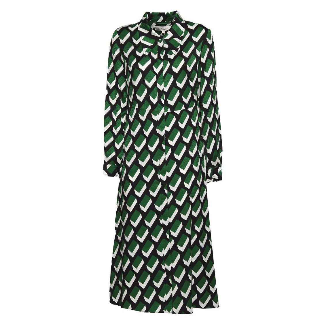 Diane Von Furstenberg Geometric Print Midi Chemisier Dress