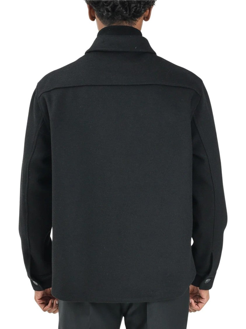 Yes London Black Zip Closure Wool-Blend Coat