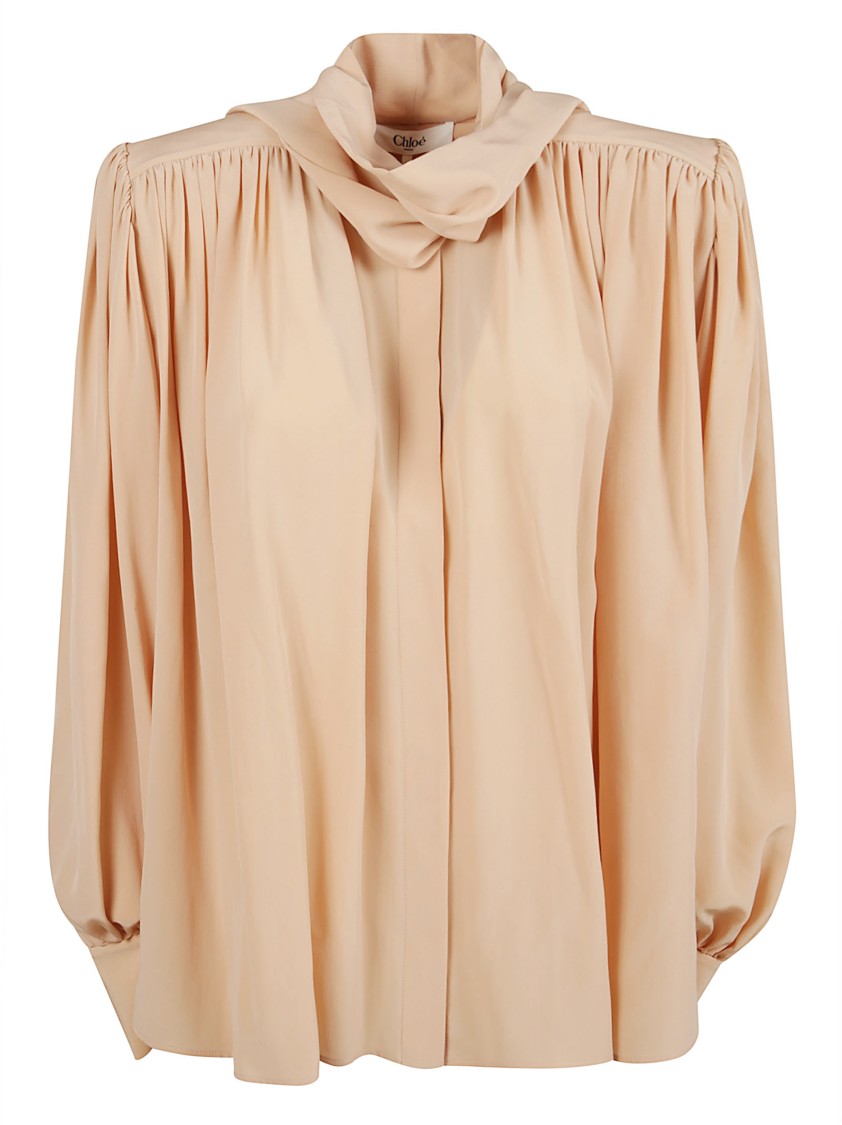 Chloé Oversized Ruffled Blouse With Lavallière