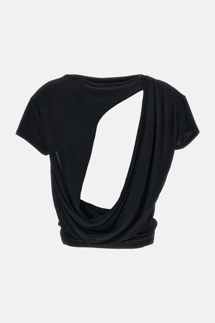 Jacquemus Fluid Viscose Draped Open-Back Top